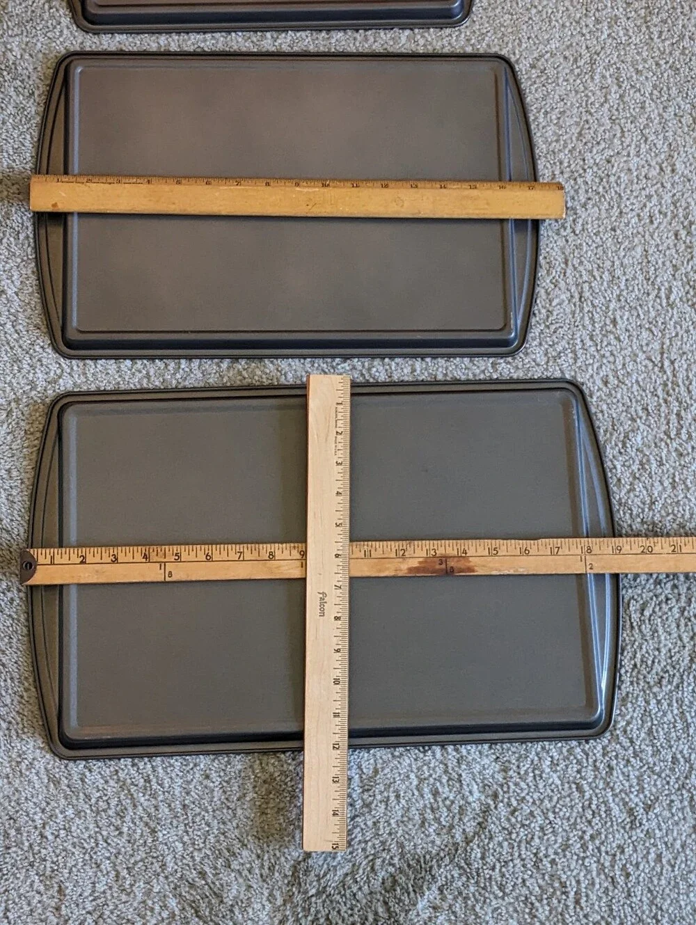Baking Sheet 3 Sizes Cookie Sheets Coated Metal Unbranded Handles Pre-owned